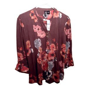 Henley New Directions Pleat-Look Women's Shirt PXL